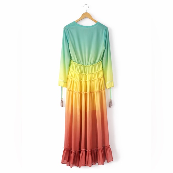 CHICWISH Ombre Ruffle Maxi Dress – Size XS - Picture 2 of 8